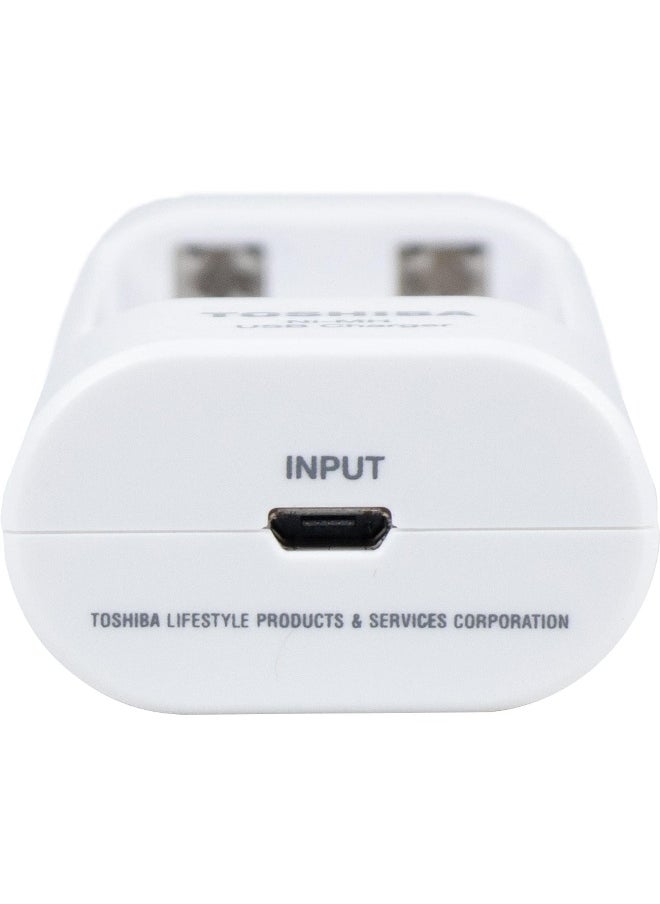 Toshiba 2 Pieces - Rechargeable Battery With Usb Charger Aa 2000Mah  - Image 2