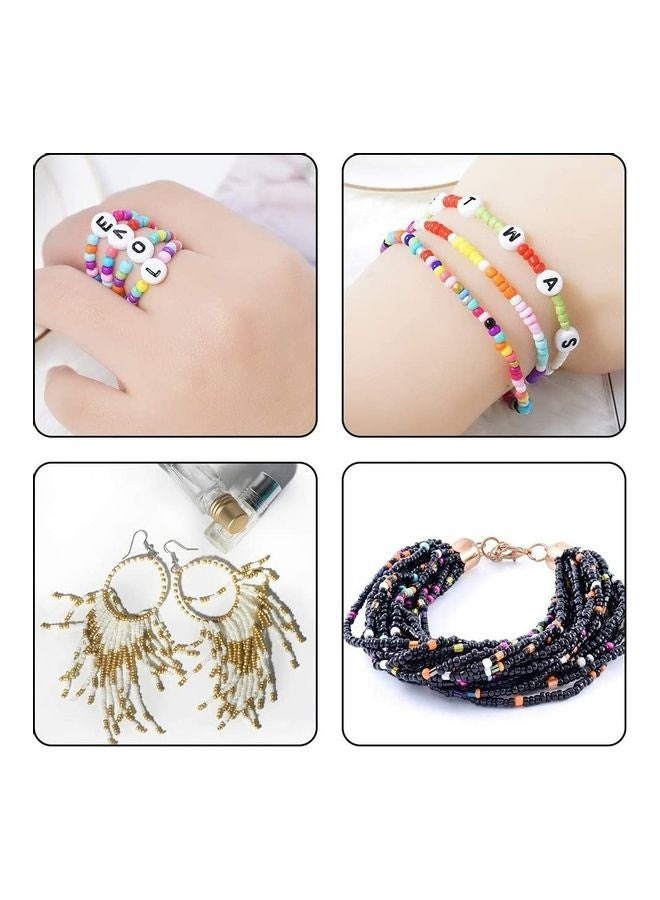 10000 Letter Beads And Pony Beads 24-Grid Bead Kit Set Rope Mini Seed Beads Set For Jewelry Making Bracelet Beads Finding Diy Crafts Beading Needles For Bracelet Making - Image 2