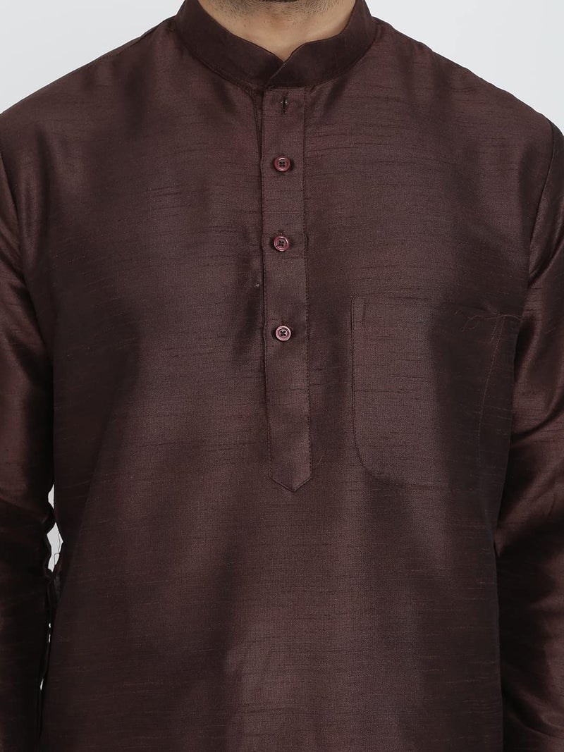 Royal Kurta Men's Silk Blend Kurta & Churidaar Pyjama Set (40, Cola.) - Image 5