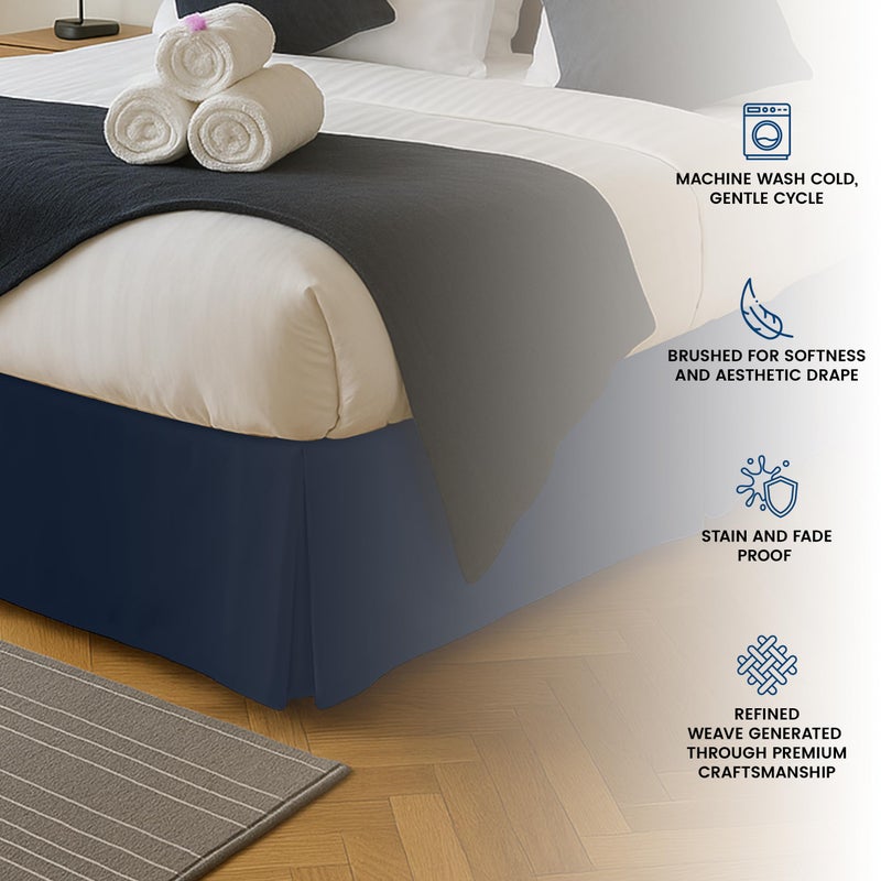 Utopia Bedding Full Bed Skirt - Soft Quadruple Pleated Ruffle - Easy Fit with 16 Inch Tailored Drop - Hotel Quality, Shrinkage and Fade Resistant (Full, Navy) - Image 5