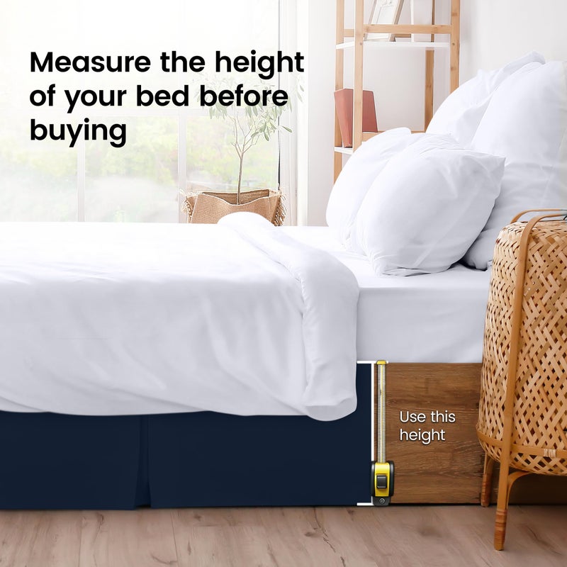 Utopia Bedding Full Bed Skirt - Soft Quadruple Pleated Ruffle - Easy Fit with 16 Inch Tailored Drop - Hotel Quality, Shrinkage and Fade Resistant (Full, Navy) - Image 4