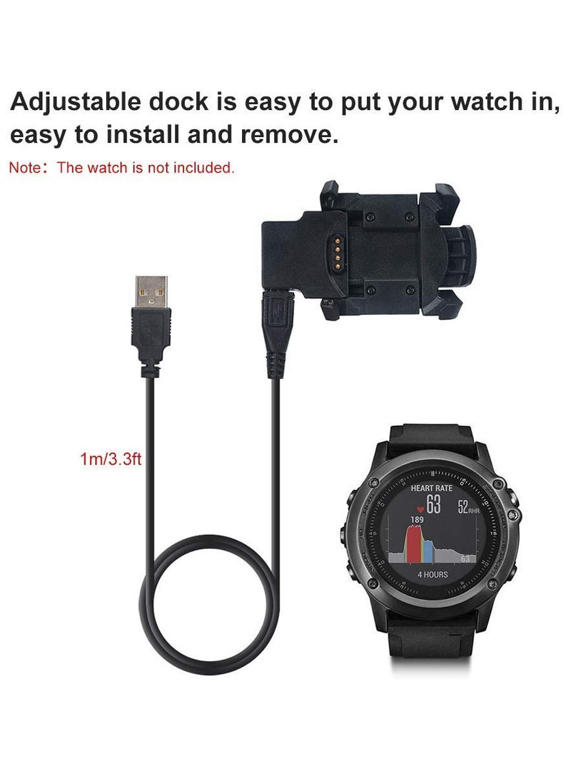 For Garmin Fenix 3 HR Watch USB Charger Charging Dock for Fenix 3 Fenix 3 HR Quatix 3 Adjustable Charging Cradle for Daily Use 1M  - Image 4