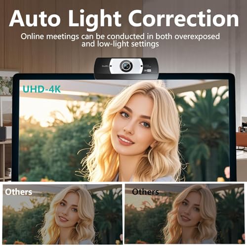 XOCLON 4K Webcam for PC - 4K Ultra HD Computer Camera with PDAF Autofocus, AI Noise-Canceling Mic, USB Plug & Play, 80° FOV & Auto Lighting Correction for Laptop & Desktop (Social Streaming Video Call​)​ - Image 4