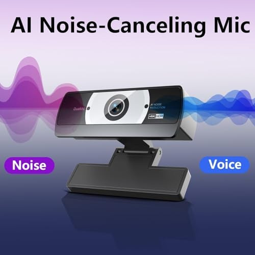 XOCLON 4K Webcam for PC - 4K Ultra HD Computer Camera with PDAF Autofocus, AI Noise-Canceling Mic, USB Plug & Play, 80° FOV & Auto Lighting Correction for Laptop & Desktop (Social Streaming Video Call​)​ - Image 5
