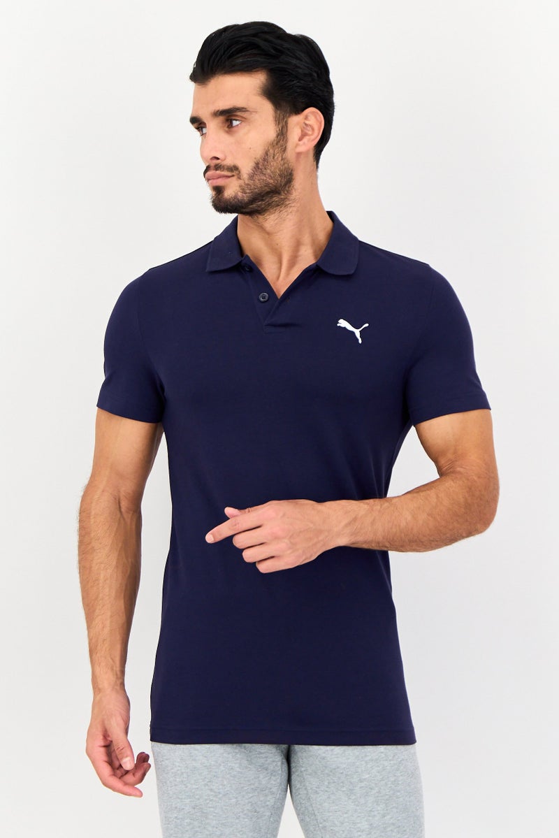 PUMA تي شيرت بولو قصير الأكمام للرجال، رياضي، خارجي، لون كحلي - Image 1