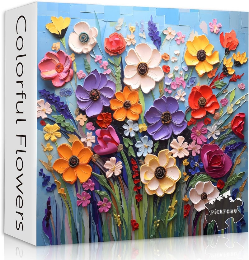 PICKFORU Colorful Flowers Puzzles for Adults 1000 Pieces - Image 1