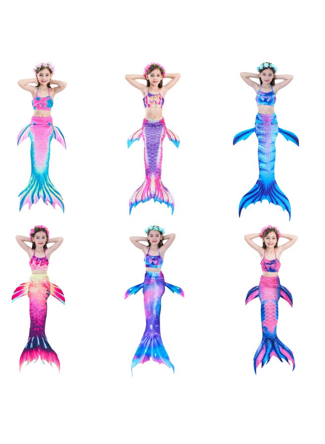 Mermaid Costume Dress - Girls Mermaid Fishtail Costume Dress - DH38, 120 - Princess Dress Up, Halloween Cosplay, Fancy Party Wear, Birthday Costume, Fantasy Outfit Swimsuit - Image 2