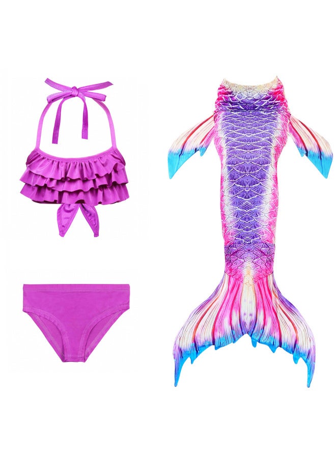 Mermaid Costume Dress - Girls Mermaid Fishtail Costume Dress - DH38, 120 - Princess Dress Up, Halloween Cosplay, Fancy Party Wear, Birthday Costume, Fantasy Outfit Swimsuit - Image 1