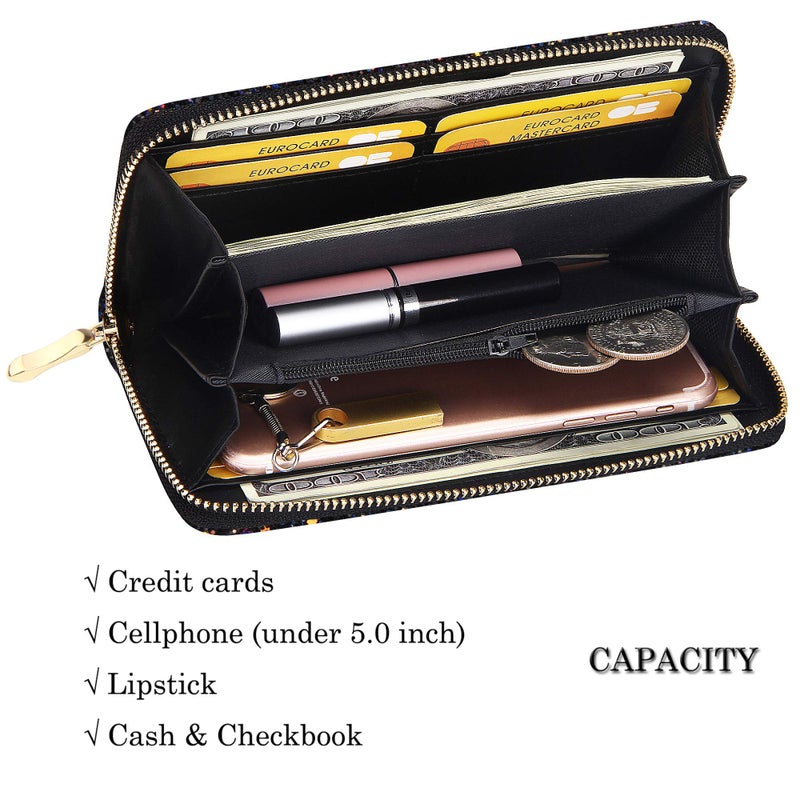 KUKOO محفظة كوكو اللامعة للنساء، حقيبة هاتف طويلة لامعة، حافظة بطاقات للسيدات - Image 4