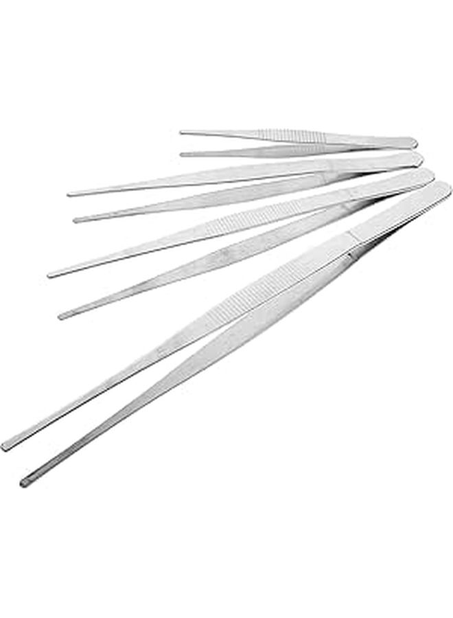 Stainless Steel Gardening Tweezers Set 4Pcs Long Handle Serrated Tips 12 25Cm - Image 1