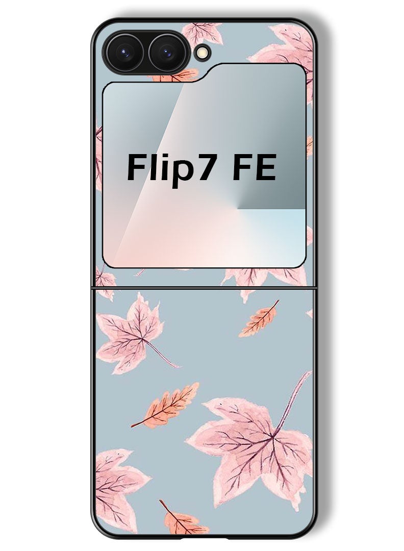 Theodor Case Compatible with Samsung Galaxy Z Flip 7 FE 6.7 Inch Protection Shockproof Bumper Cover Autum Leaves - Image 1