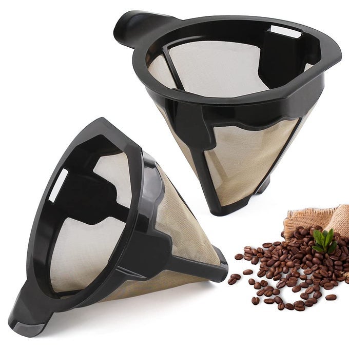 REPLACEMENT PARTS 2PCS CONE REUSABLE COFFEE PERMANENT FILTERS COMPATIBLE WITH NINJA COFFEE MAKER CM305 CP301 CP307CCM401