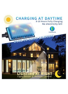 SYOSI Solar Lights Outdoor, 1Pcs 6000 Lumens LED Solar Powered Motion Sensor Wall Lamp, IP67 Waterproof with Remote Control, Durable Security Light for Outside Wall, Garden, Yard, Porch  - Image 3