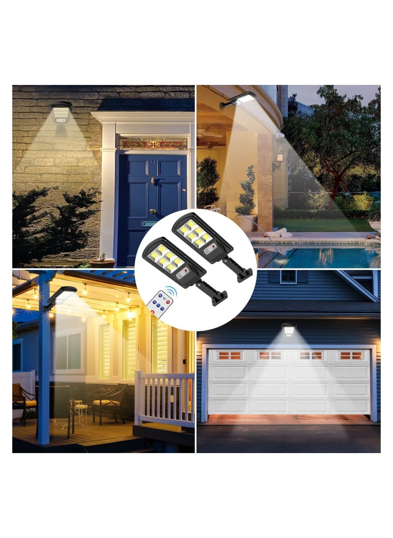 SYOSI - Solar Lights Outdoor, 1Pcs 6000 Lumens LED Solar Powered Motion Sensor Wall Lamp, IP67 Waterproof with Remote Control, Durable Security Light for Outside Wall, Garden, Yard, Porch - Image 1