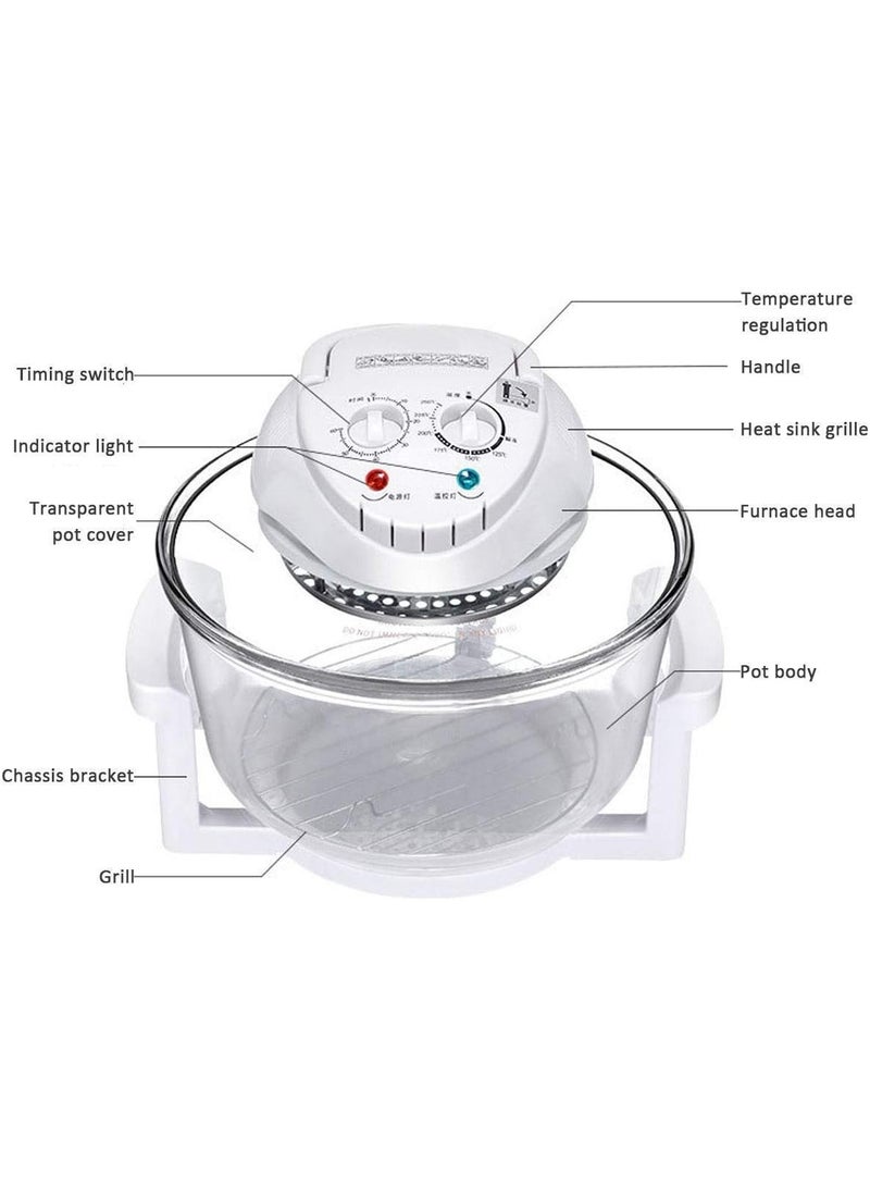 Hope Turbo Halogen Low Fat Oven, 12 Litres, 1300W, Air Fryer Cooker with Triple Cooking Power - Image 5