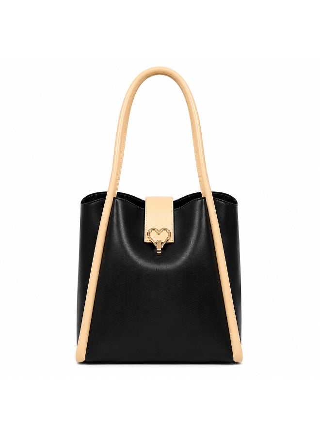 Kanaz "Sweet Heart" 2-Piece Women's Bag Set – Fashion Top-Handle Tote with Metallic Heart Clasp & Matching Zippered Crossbody Shoulder Purse. - Image 5