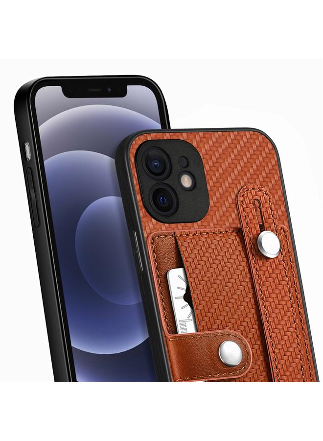 اس-توب جراب لهاتف iPhone 12 mini مزود بسوار معصم ومسند ومحفظة بطاقات وغطاء خلفي وحافظة هاتف مع سكين أداة - Image 4