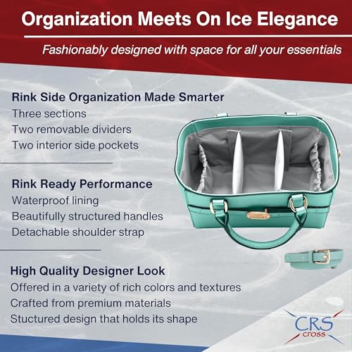 CRS Cross Rink Side Tote. Ice Skating Accessory Bag-Figure Skating, Roller, Inline Skaters, Dance, Cheer.Organizes Guards Water Bottle Phone (Rink Side Tote, Sea Foam) - Image 4