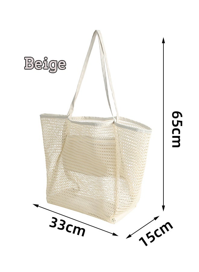 Generic Beach Bag with Mini Pocket, Sandproof, Mesh Beach Tote Bags for Women, Large Foldable Mesh Swimming Pool Travel Bags for Travel Pool Family Beach Vacation  - Image 2