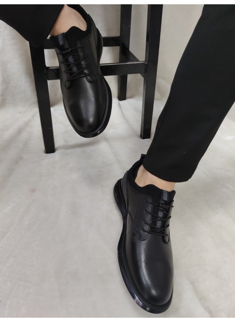VOYAGER Genuine Leather Men's Casual Daily Shoes(6222) - Black - 41  - Image 2