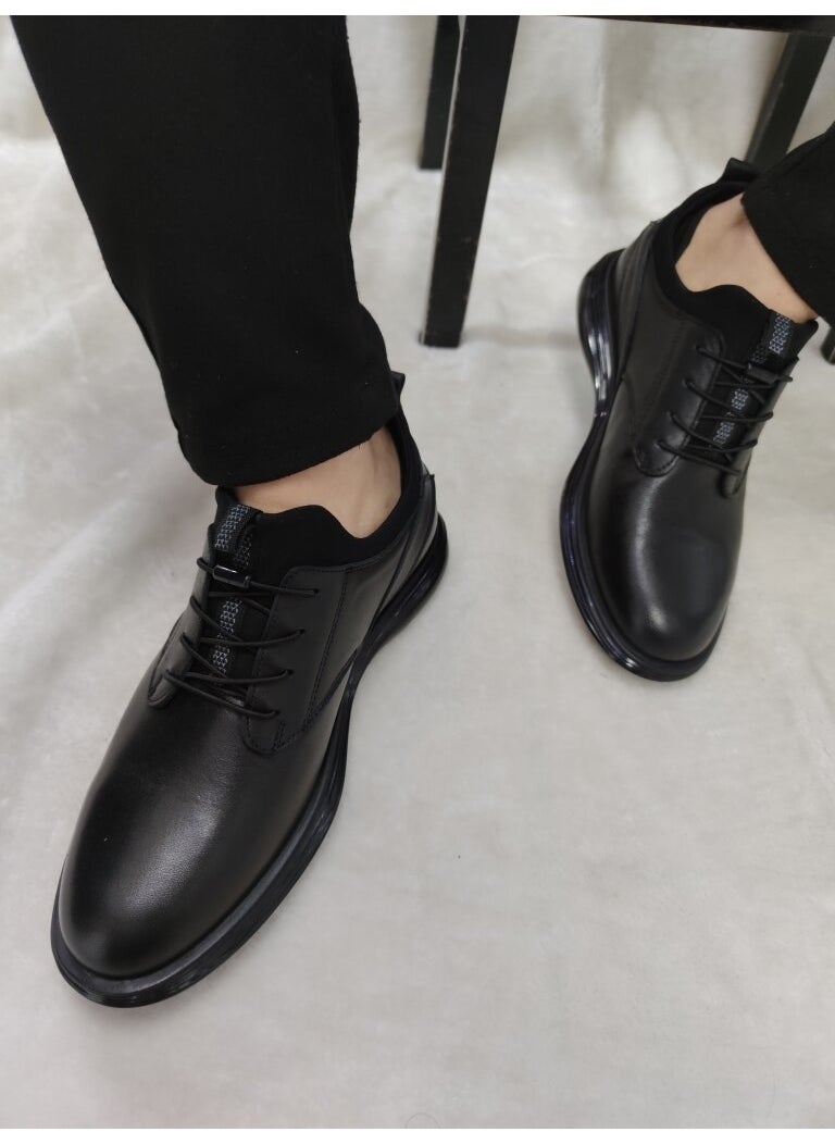 VOYAGER Genuine Leather Men's Casual Daily Shoes(6222) - Black - 41  - Image 3