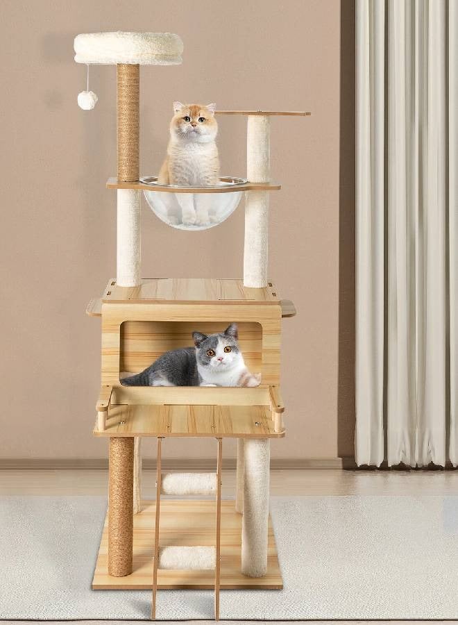 إن كي أكس شجرة قطط أنيقة متعددة المستويات مع مخبأ مريح ومقاعد فخمة - Image 1