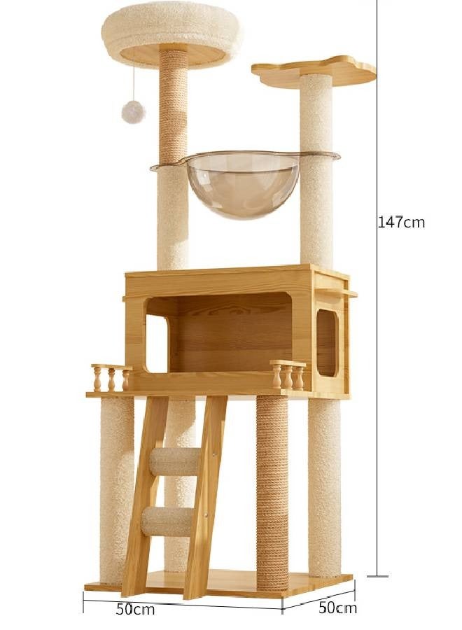إن كي أكس شجرة قطط أنيقة متعددة المستويات مع مخبأ مريح ومقاعد فخمة - Image 2