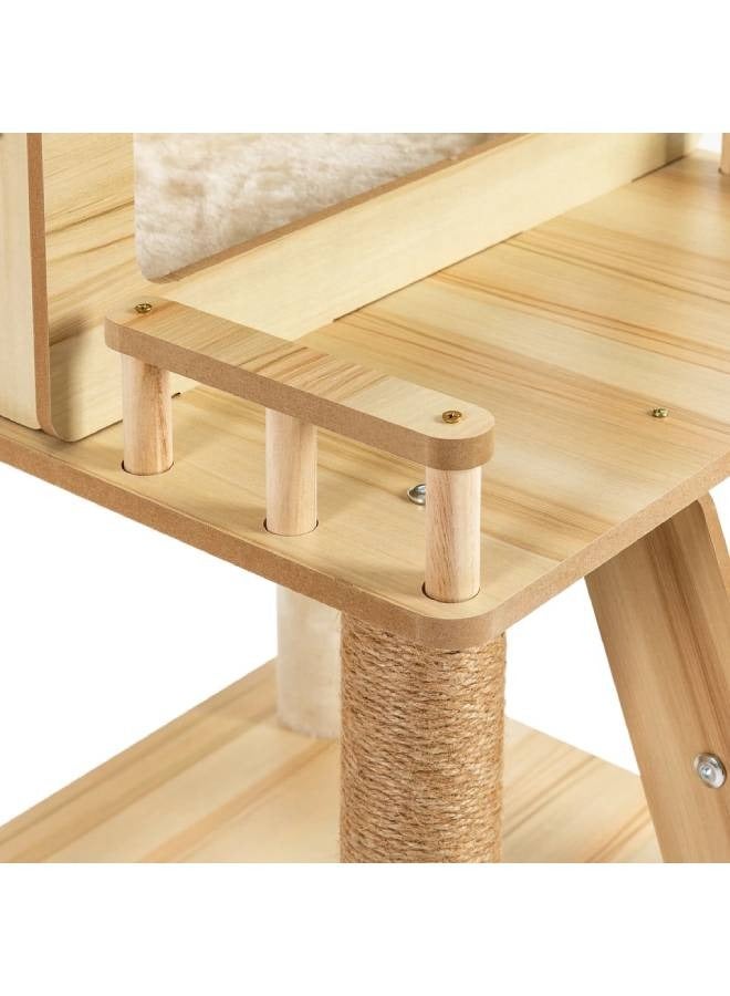 إن كي أكس شجرة قطط أنيقة متعددة المستويات مع مخبأ مريح ومقاعد فخمة - Image 4