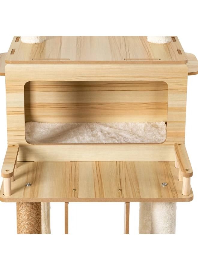 إن كي أكس شجرة قطط أنيقة متعددة المستويات مع مخبأ مريح ومقاعد فخمة - Image 5