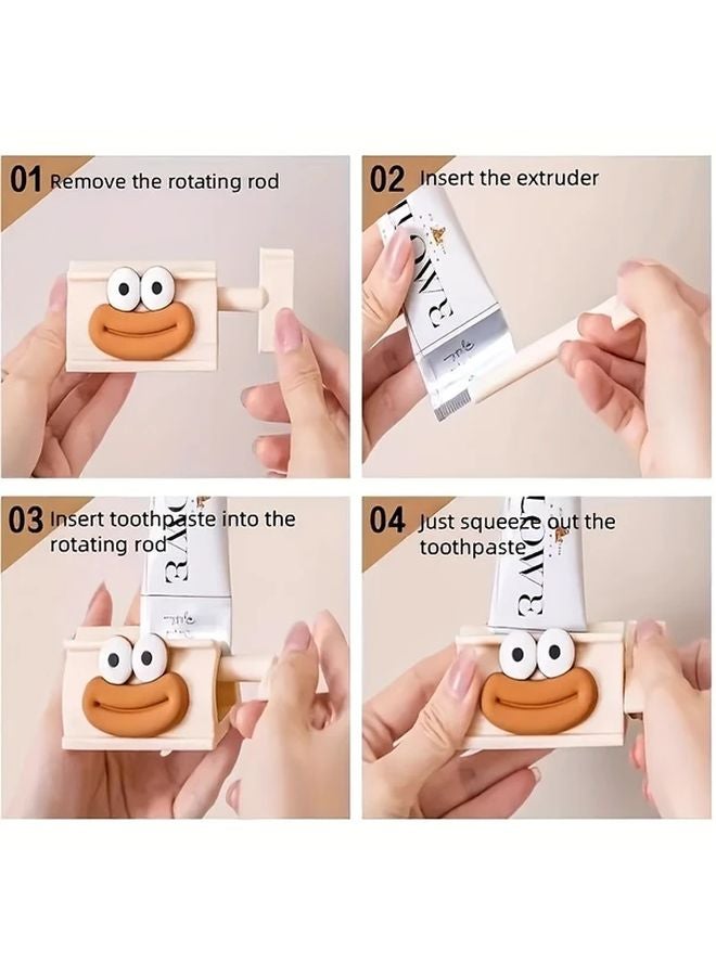 White Manual Toothpaste Dispenser Easy Squeeze Sausage Mouth Design For Bathroom Toothpaste And Facial Cleanser - Image 5