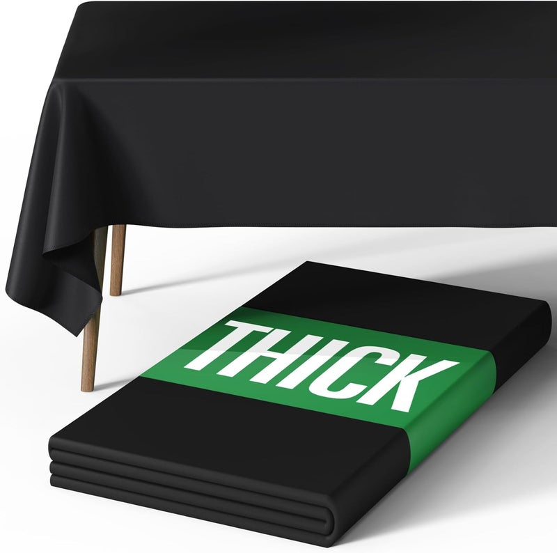 Black Polyester Table Cloth for Rectangle Tables, 60''x84'' - Washable & Ironable - Image 1