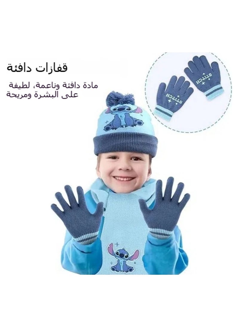 General Kids Hat Scarf Glove Set, 3 Piece Stitch Kids Winter Warm Beanie Scarf Glove Set, Hat Scarf & Glove Set Gift Set for Boys & Girls 2-8 years old  - Image 4