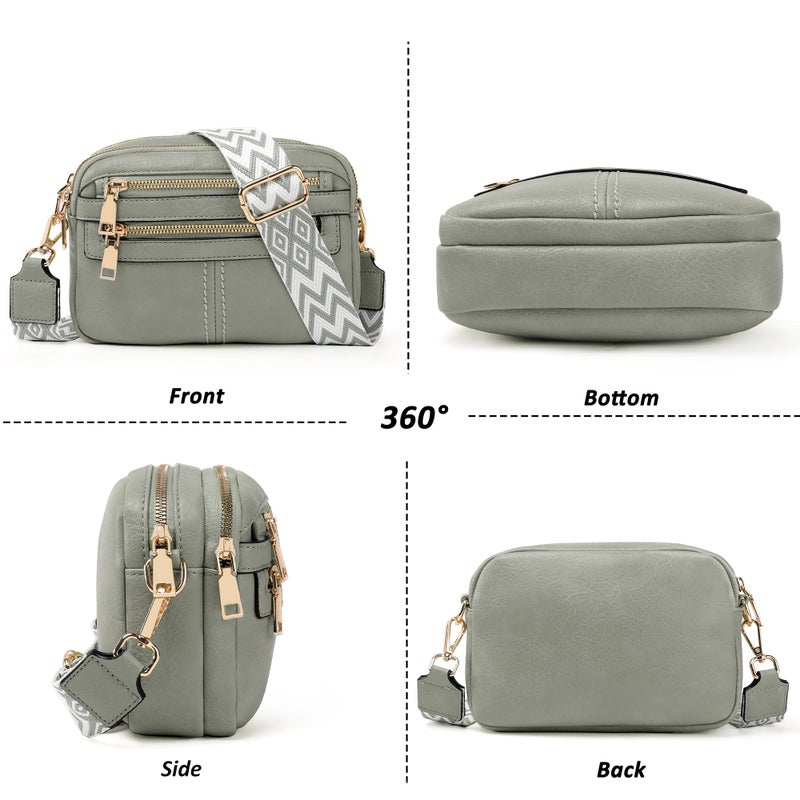 TANTOMI Crossbody Bags for Women, 6-Pockets Cross Body Purse, Vegan Leather Handbags Shoulder Bag for Travel, Gifts for Women - Image 4