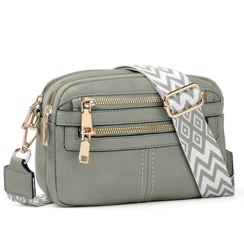 TANTOMI Crossbody Bags for Women, 6-Pockets Cross Body Purse, Vegan Leather Handbags Shoulder Bag for Travel, Gifts for Women - Image 1