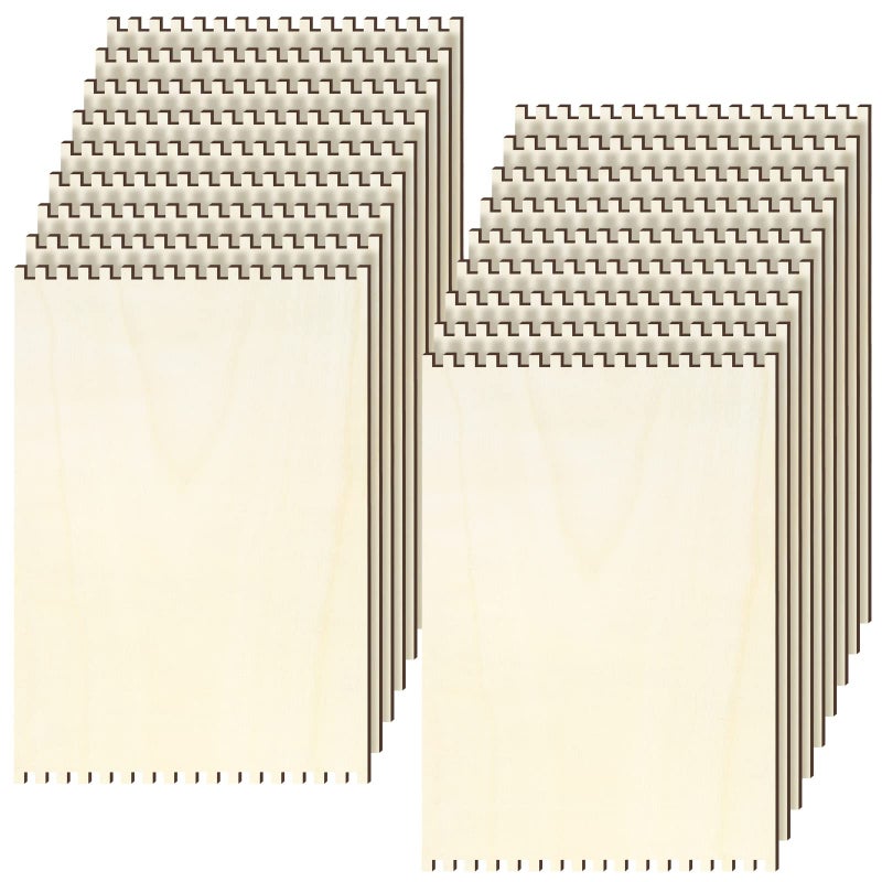 Minatee 50 Pcs Beginners Wooden Loom Notched Weaving Loom Basket Weaving Tools for Kids Adult Art Craft Activity Jewelry Motor Skills Crochet Knitting Sewing Teaching Educational 6 x 9 in