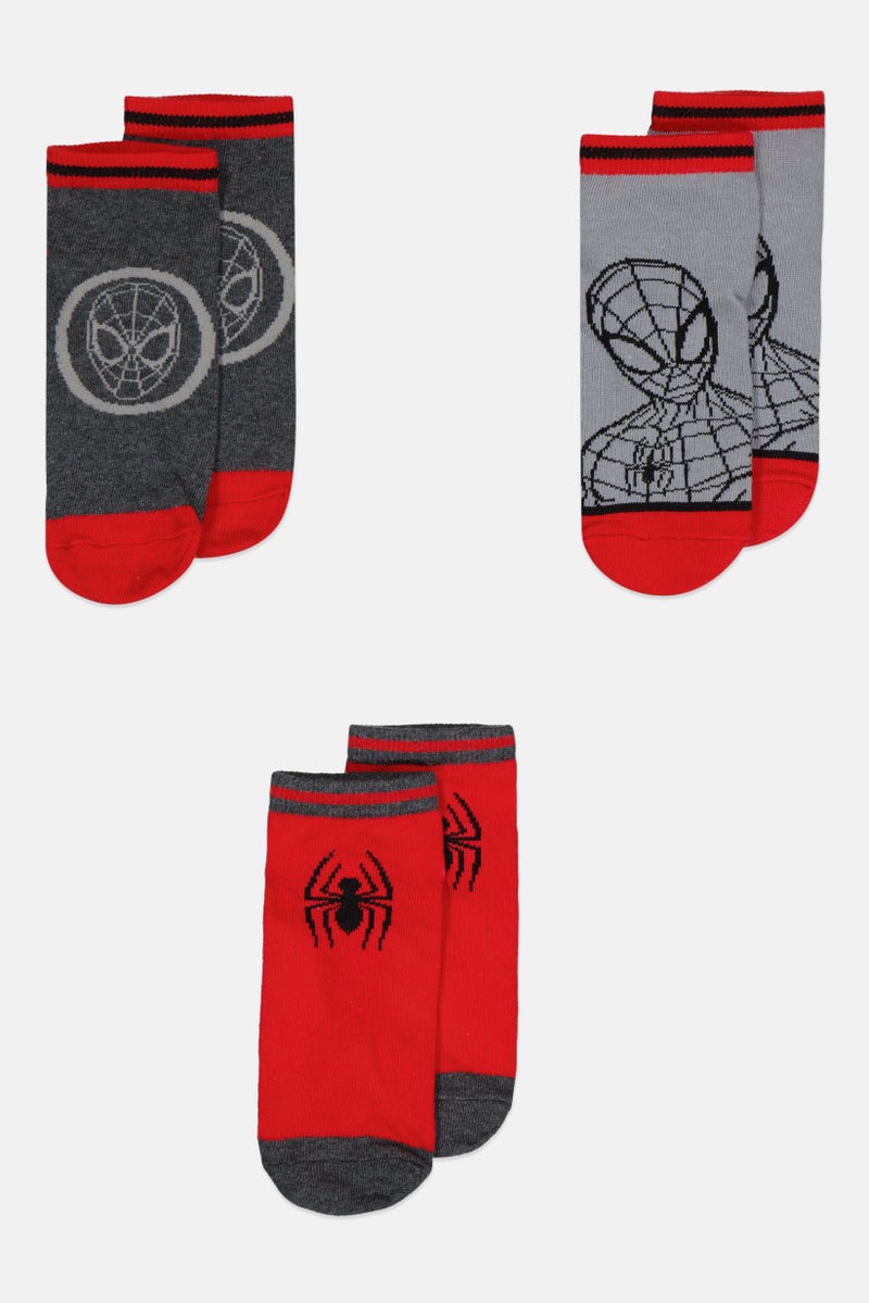 MARVEL Kids Boy 3 Pairs Spiderman Socks, Multicolor  - Image 3