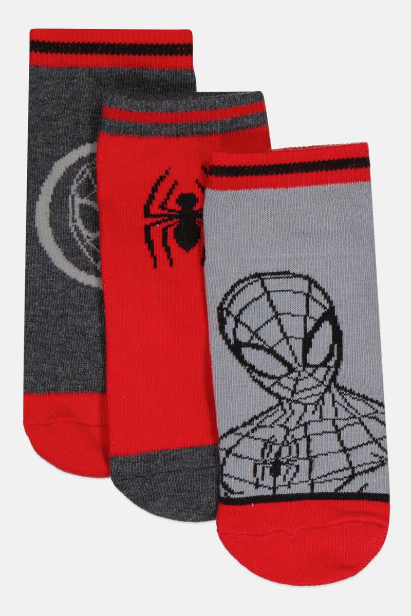 MARVEL Kids Boy 3 Pairs Spiderman Socks, Multicolor  - Image 1