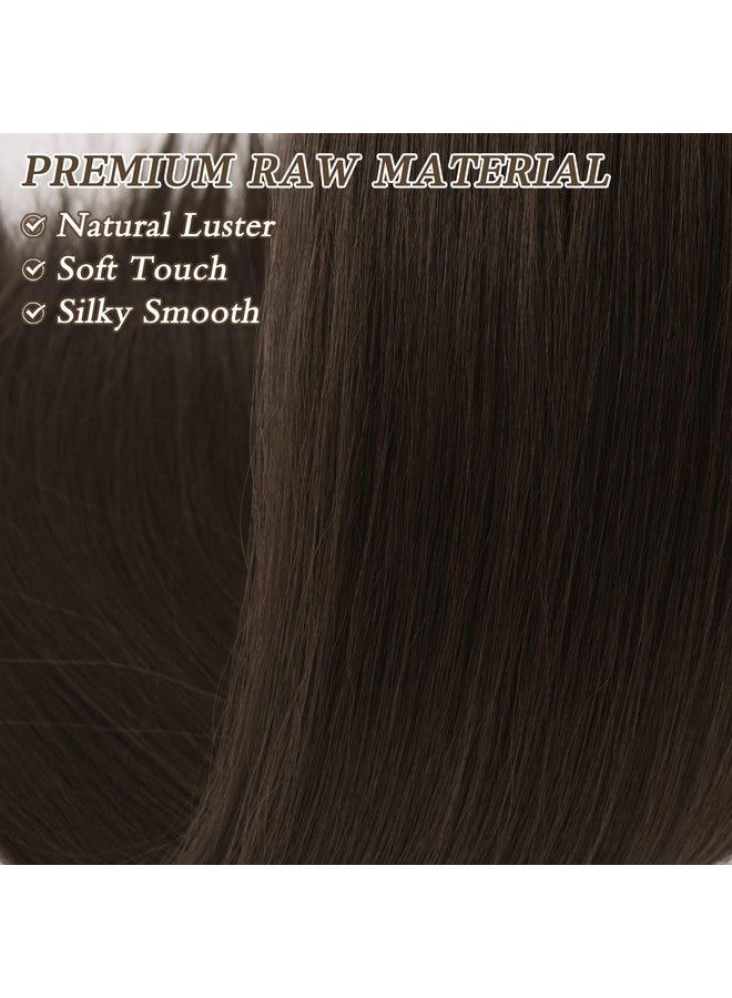 بارسدار وصلات شعر ذيل حصان بنية من بارسدار - وصلات شعر ذيل حصان قصيرة مستقيمة برباط بطول 16 بوصة للنساء، وصلات شعر ذيل حصان صناعية ناعمة بمشبك، وصلات شعر ذيل حصان اصطناعية للاستخدام اليومي - بنية - Image 4