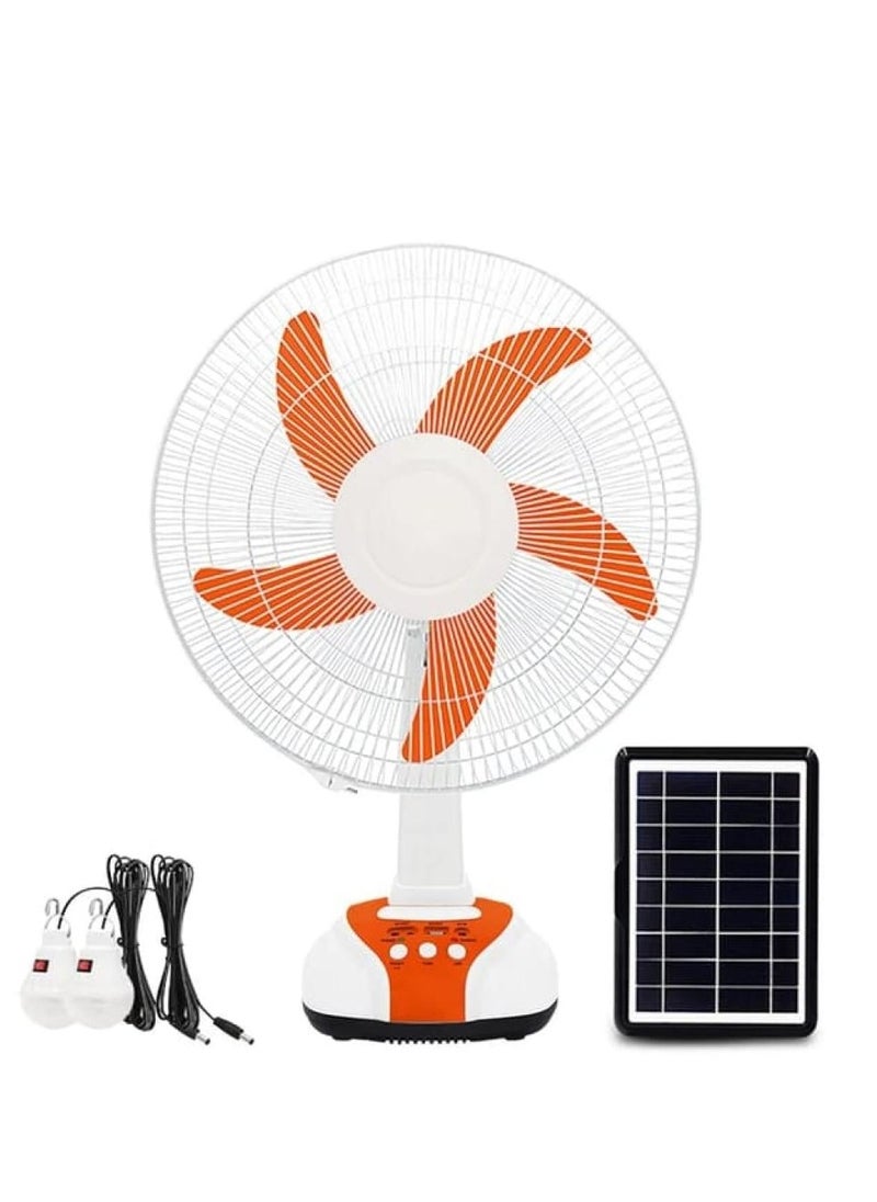 Speed ​​Multifunctional Solar Powered Electric Table Fan with USB Port and LED Light