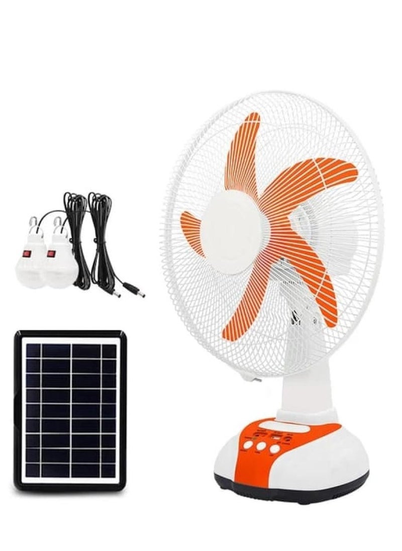 Speed ​​Multifunctional Solar Powered Electric Table Fan with USB Port and LED Light