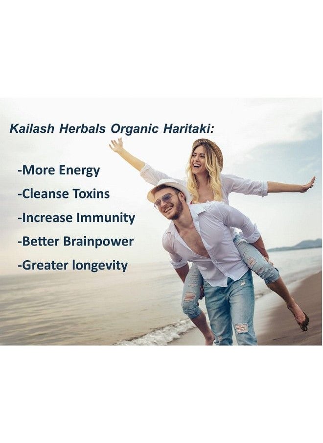 Organic Haritaki Capsules 2420Mg Improves Digestion Detoxification & Rejuvenation Maintains Regularity Brain Function 100 Capsules Terminalia Chebula ; Vegan Non Gmo