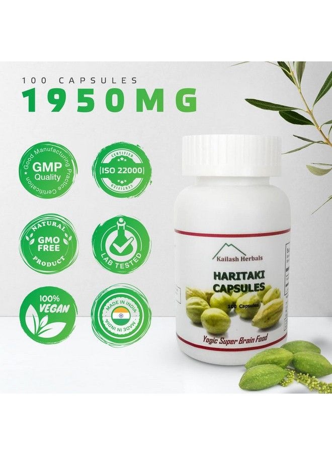 Organic Haritaki Capsules 2420Mg Improves Digestion Detoxification & Rejuvenation Maintains Regularity Brain Function 100 Capsules Terminalia Chebula ; Vegan Non Gmo