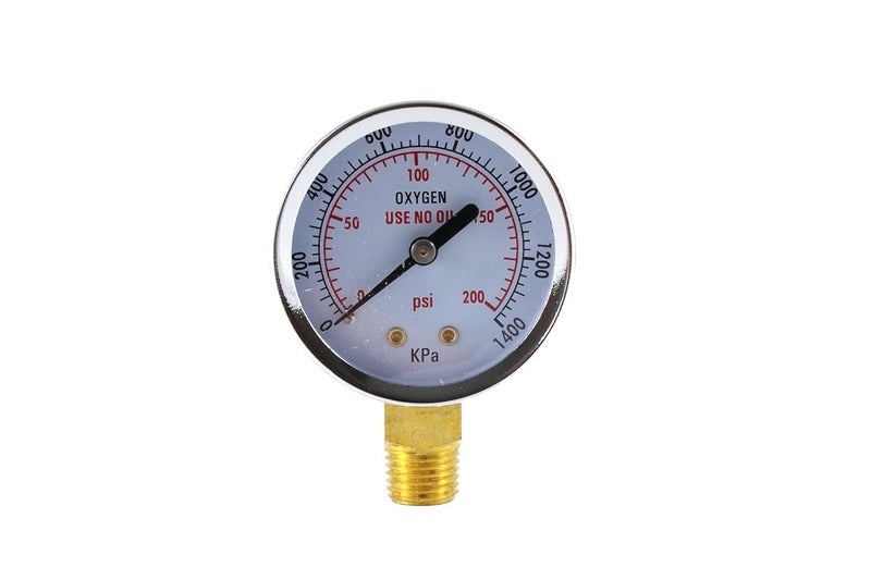 Sa - Low Pressure Gauge for Oxygen Regulator 0-200 psi - 2 inches - Image 1