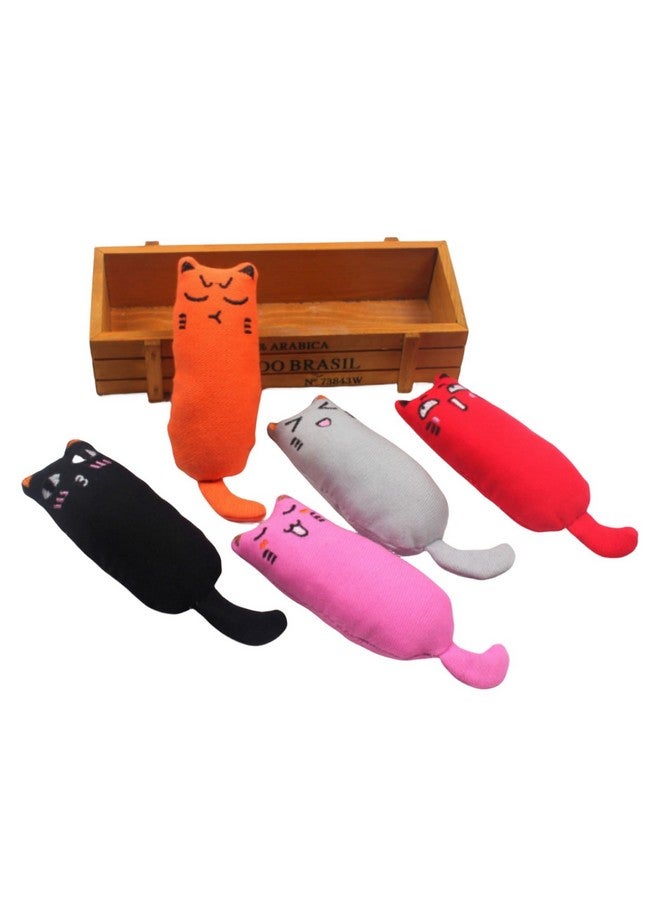 EBIEFLY 5Pcs Pet Cat Toy Contains Mint Pure Cotton Fabric for Tooth Grinding, Durable Removal, Clean Tooth Brushing, Cute Cat Mouse Shaped Gift (Black) - Image 4