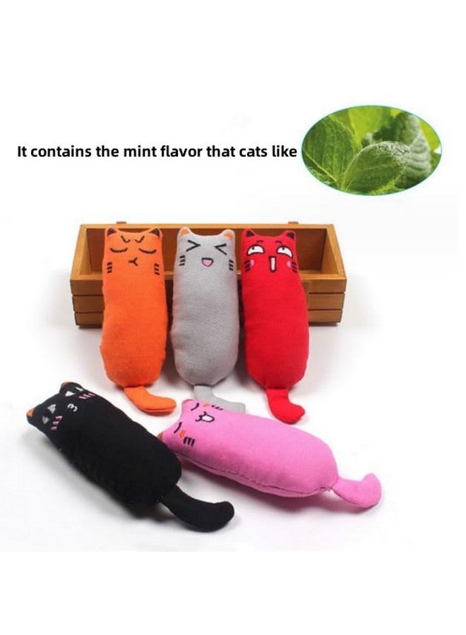 EBIEFLY 5Pcs Pet Cat Toy Contains Mint Pure Cotton Fabric for Tooth Grinding, Durable Removal, Clean Tooth Brushing, Cute Cat Mouse Shaped Gift (Black) - Image 5