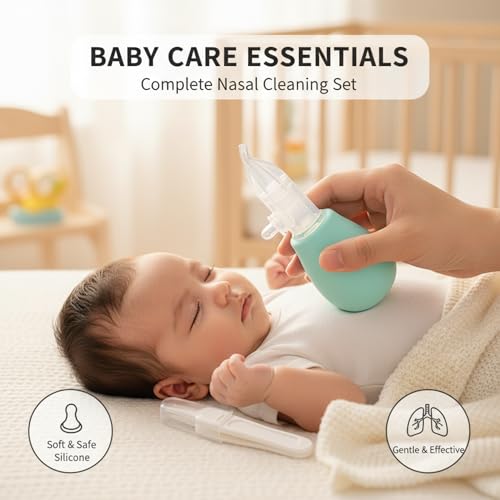 kokibebe' KOKIBEBE Baby Nasal Aspirator, Soft Silicone Nose Cleaner for Infants & Toddlers, Gentle Manual Snot Sucker, BPA-Free, Easy to Clean & Safe Nasal Hygiene Tool (Blue) - Image 3
