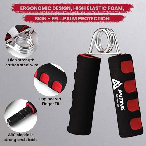 ANTINA Hand Gripper, Hard PVC Hand Grip For Exercise, 1 Piece Foam Hand Gripper, Hand Gripper For Exercise, Hand Gripper For Strengthen For Men, Women, Boys, Girls (Red) - Image 2