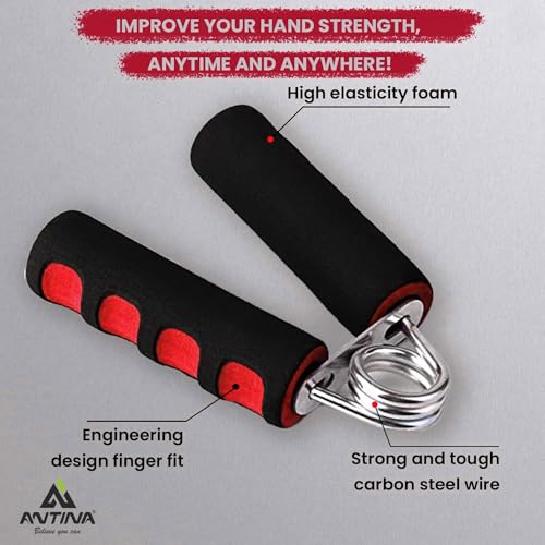 ANTINA Hand Gripper, Hard PVC Hand Grip For Exercise, 1 Piece Foam Hand Gripper, Hand Gripper For Exercise, Hand Gripper For Strengthen For Men, Women, Boys, Girls (Red) - Image 5