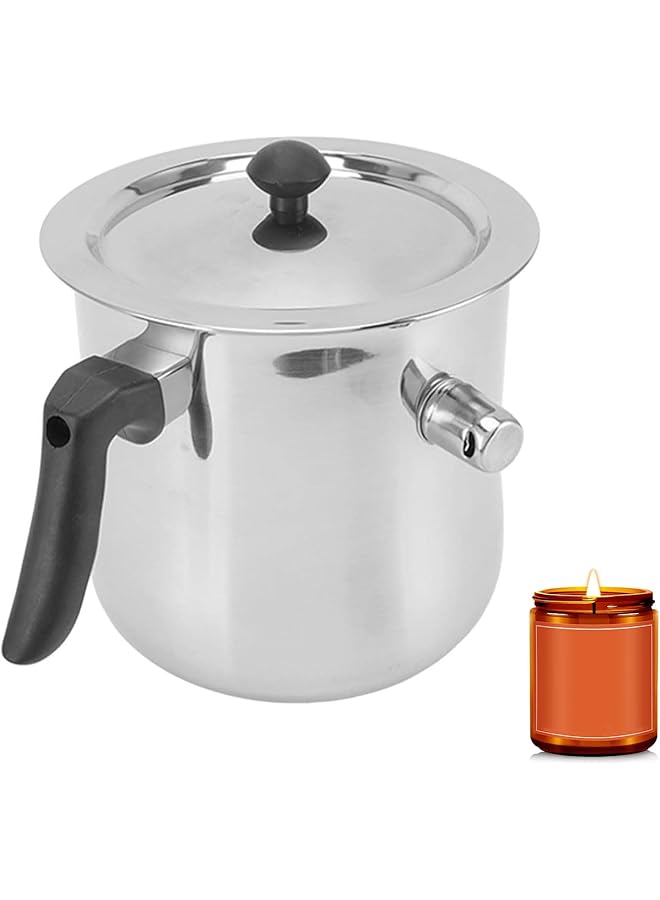 TERRIFI Double Layer Candle Making Pouring Pot, 50Oz Stainless Steel Wax Melting Pot With Heat Resistant Handle, Anti High Temperature Double Boiler Candle Making Pitcher For Melting Chocolate, Soap, Wax - Image 1