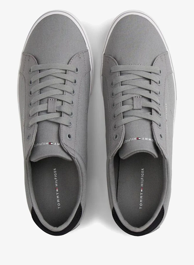 Tommy Hilfiger Universal Grey Canvas Embossed Sneakers for Men | Best Price UAE